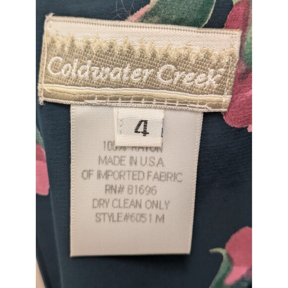 Vintage Coldwater Creek Blue Floral Rose Floor Length Dress sz 4 Bridesmaid Boho - Picture 15 of 16